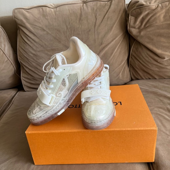 Louis Vuitton Transparent LV Trainer Sneaker men 6.5 dust bag like new wore 1x - Picture 2 of 12